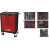 KS Tools ECOline SCHWARZ/ROT Werkstattwagen Mit 7 Schubladen Und 515 Premium-Werkzeugen, 897.7515