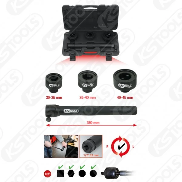 Ks Tools KS-Tools Axialgelenk-Spezialschlüssel-Satz, 4-tlg., 150.1125 8 Ks Tools KS-Tools Axialgelenk-Spezialschlüssel-Satz, 4-tlg., 150.1125 – Bild 6