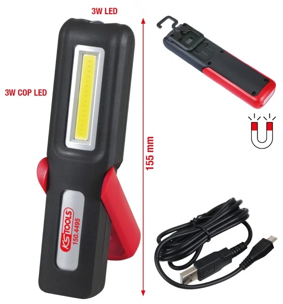 Ks Tools Mobile Werkstatt-Handlampe, Knickbar, 3 Watt COB LED, 150.4495 7 Ks Tools Mobile Werkstatt-Handlampe, Knickbar, 3 Watt COB LED, 150.4495 – Bild 5