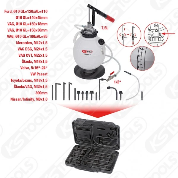 Ks Tools KS-Tools Universal Getriebeöl-Füllsystem-Satz Mit 15-tlg. Adaptersatz, 150.9275 10 Ks Tools KS-Tools Universal Getriebeöl-Füllsystem-Satz Mit 15-tlg. Adaptersatz, 150.9275 – Bild 8