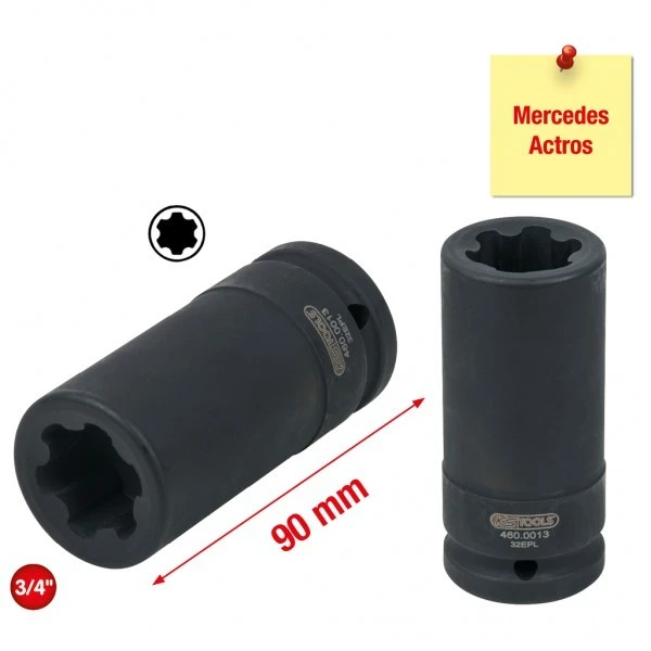 KS Tools Torx-E-Plus Stecknuss Für Mercedes, 32 EPL, 90mm Lang , 460.0013 4 KS Tools Torx-E-Plus Stecknuss Für Mercedes, 32 EPL, 90mm Lang , 460.0013 – Bild 2