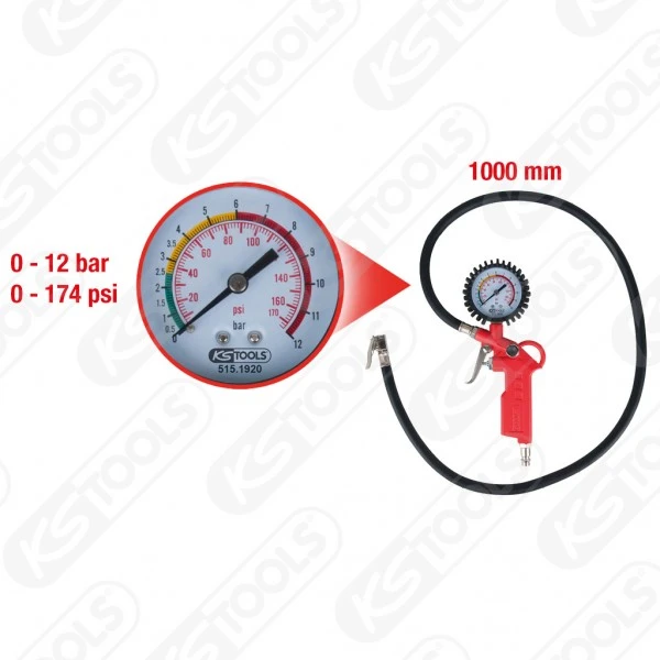 Ks Tools KS-Tools Druckluft-Reifenfüllmesser, 0-12bar, 515.1920 3 Ks Tools KS-Tools Druckluft-Reifenfüllmesser, 0-12bar, 515.1920