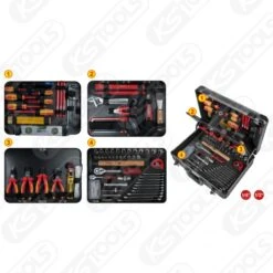 Ks Tools KS-Tools 1/4" + 1/2 Elektriker-Werkzeugkoffer, 128-tlg., 911.0628 -Ks Tools FOT GES ALG 911 0628 GB SALL AING V1 600x600