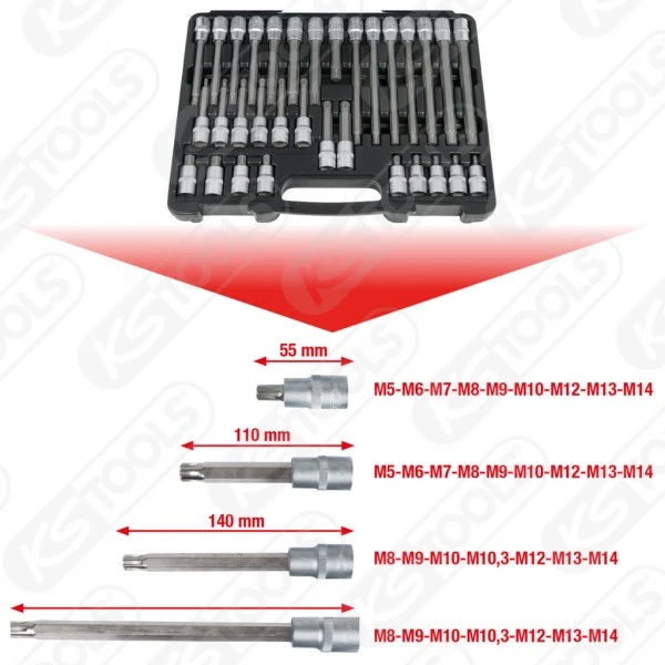 Ks Tools KS-Tools 1/2" RIBE® Bit-Stecknuss-Satz, 32-tlg., 911.4530 5 Ks Tools KS-Tools 1/2" RIBE® Bit-Stecknuss-Satz, 32-tlg., 911.4530 – Bild 3