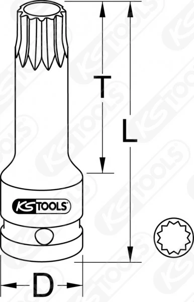 Ks Tools KS-Tools 3/4" Kraft-Bit-Stecknuss Für Vielzahn(XZN®)-Schrauben, Kurz, 150.1701 4 Ks Tools KS-Tools 3/4" Kraft-Bit-Stecknuss Für Vielzahn(XZN®)-Schrauben, Kurz, 150.1701 – Bild 2